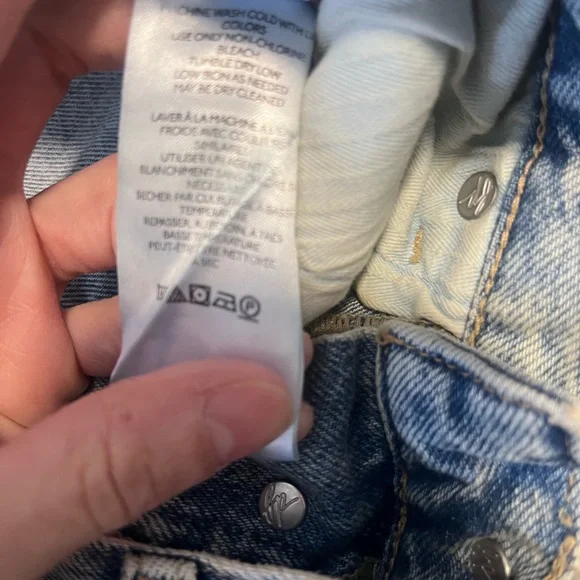 We The Free 25 Distressed Straight Leg Jeans High Rise Ripped Denim Boho - Picture 4 of 11